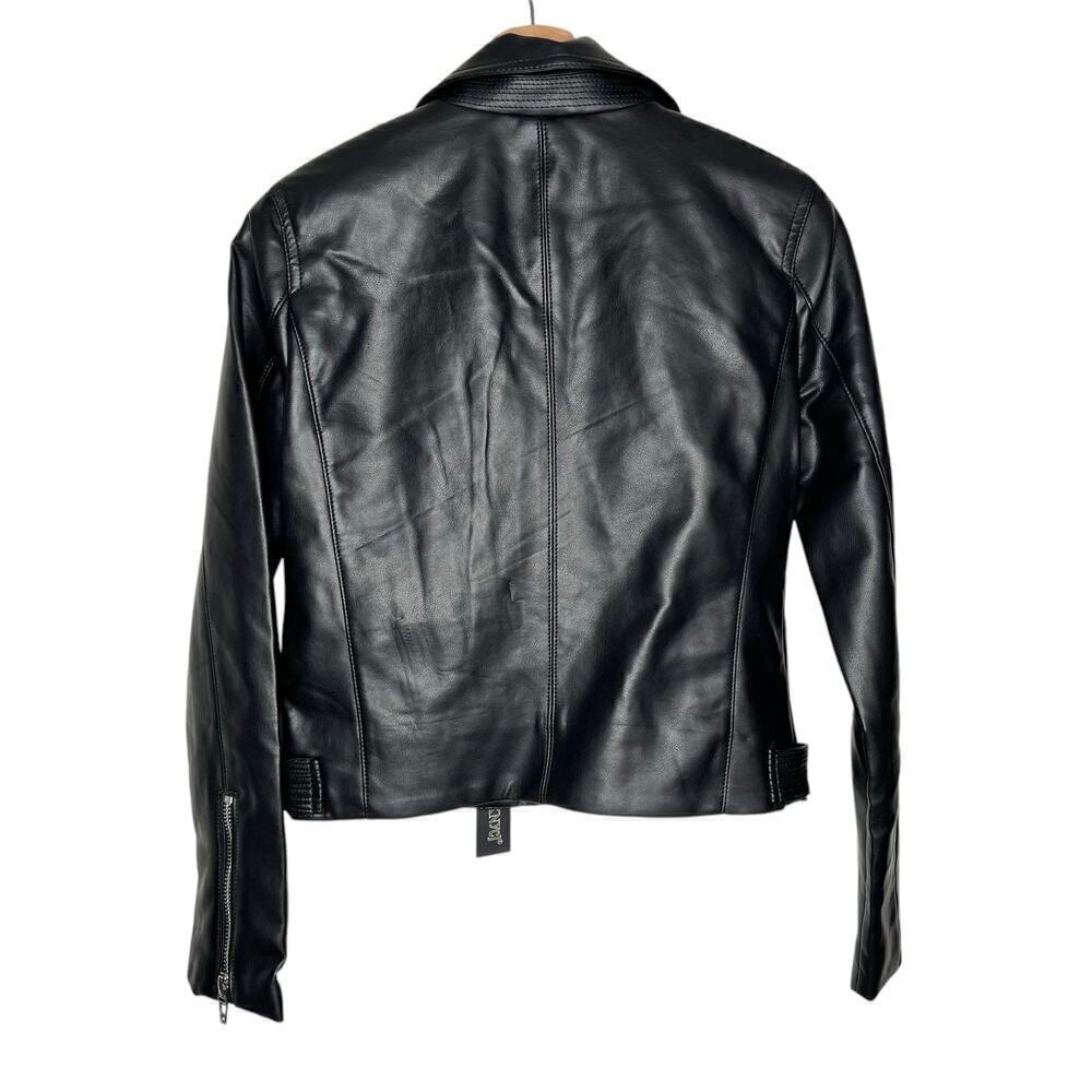 New Women’s BLANKNYC Vegan Leather Moto Jacket With Quilting Stitch Size S - Picture 6 of 11